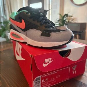 Nike Air Max ST Black and Coral Sneakers